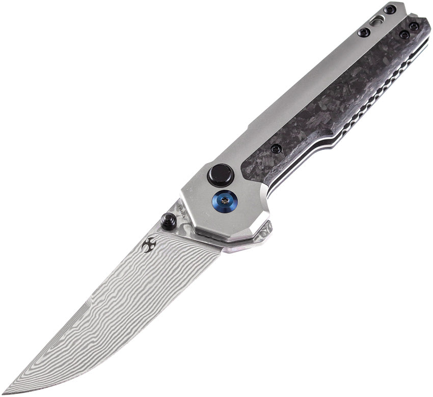 EDC Tac Button Lock Damascus