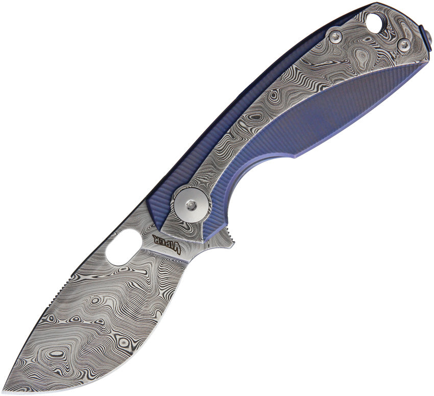 Lille Framelock Damascus Blue